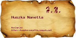 Huszka Nanetta névjegykártya